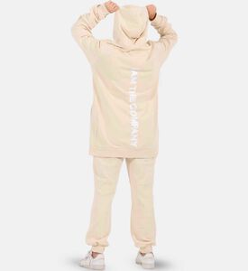 هودي فضفاض بطبعة شعار على الظهر للجنسين