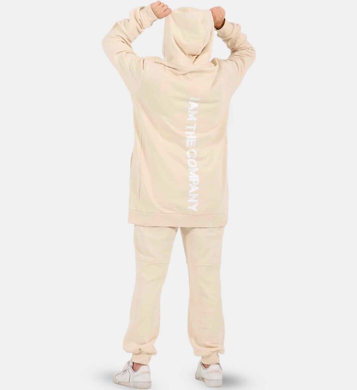 هودي فضفاض بطبعة شعار على الظهر للجنسين