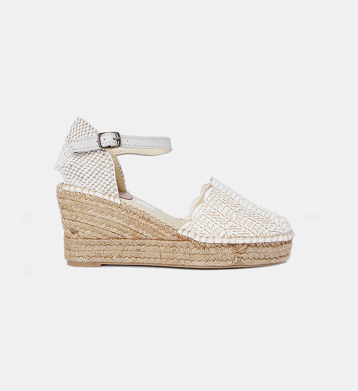 Scalloped-trim Wedge Sandals
