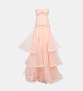 Tulle Corset Strapless Layered Dress