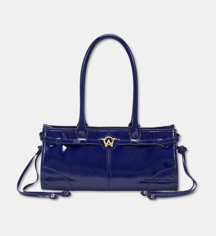 Manc Baby Jane Leather Shoulder Bag, Blue, Packshot View