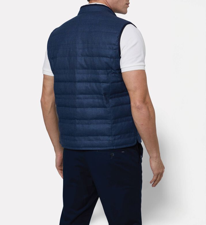 Corneliani Side-zip Pockets Slim-fit Vest, Navy, 58, Model View
