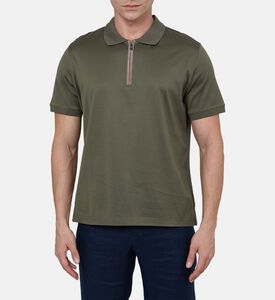 قميص بولو بسحّاب متباين