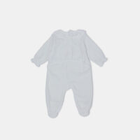 Ruffled Collar Embroidered Heart Onesie