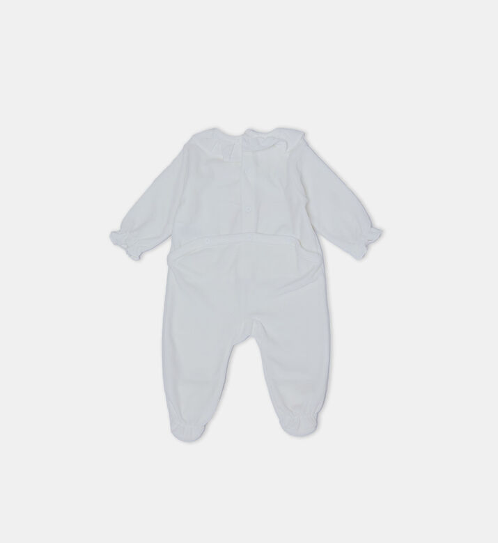Ruffled Collar Embroidered Heart Onesie