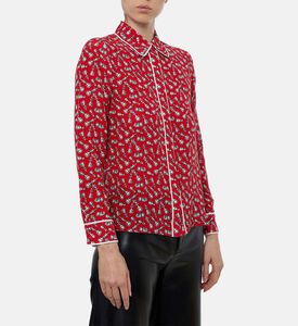 Alice and Olivia Chess-print Long-sleeve Top, Model View