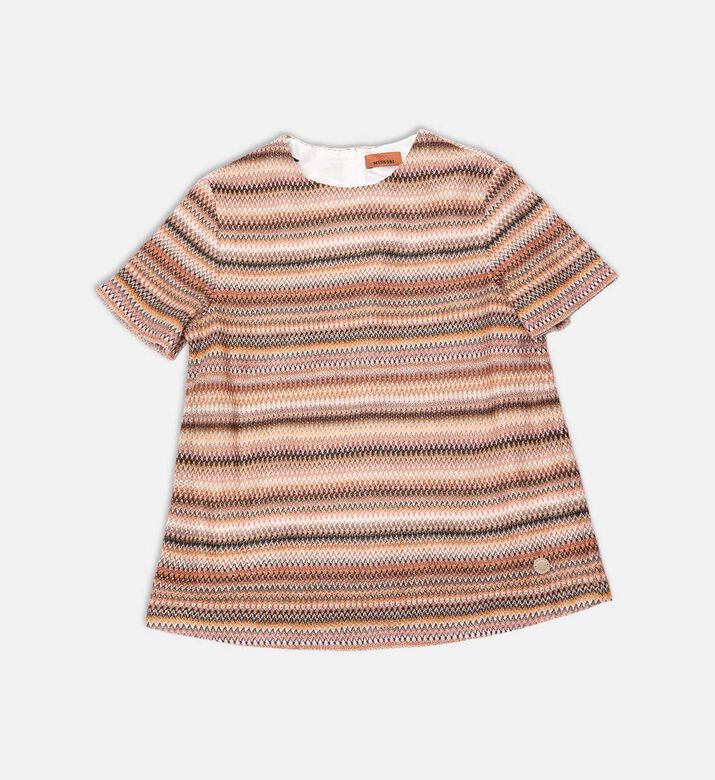 Multicolored Striped Short-sleeve Top Wide-leg Pants Set