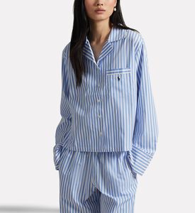 Polo by Ralph Lauren Stripe Pattern Button Closure Pajama Set, Model View