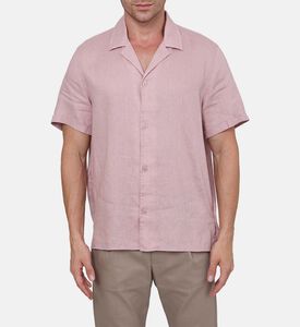 قميص قصير الأكمام كتان وقطن