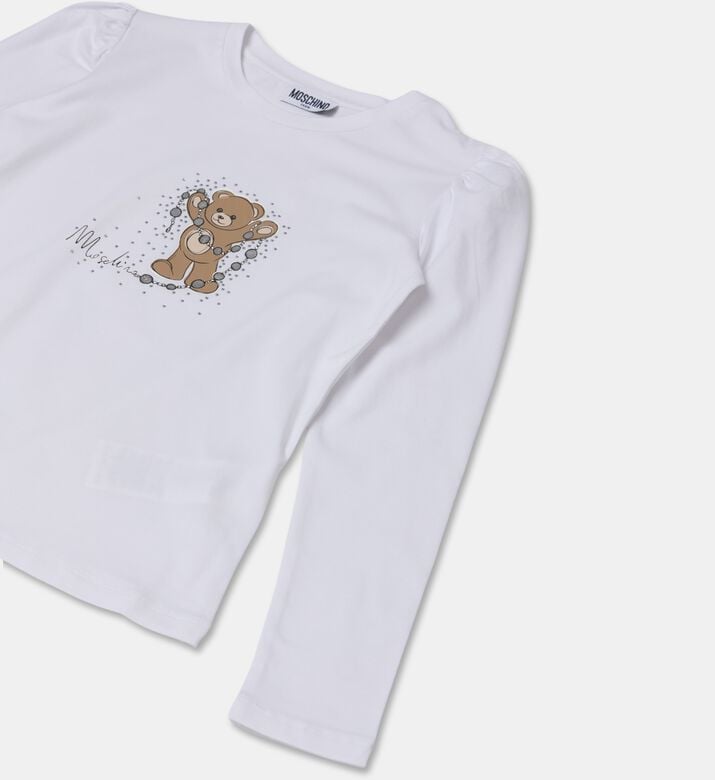 Moschino Kids Crystal-stud Teddy Long-sleeve T-shirt, Packshot View