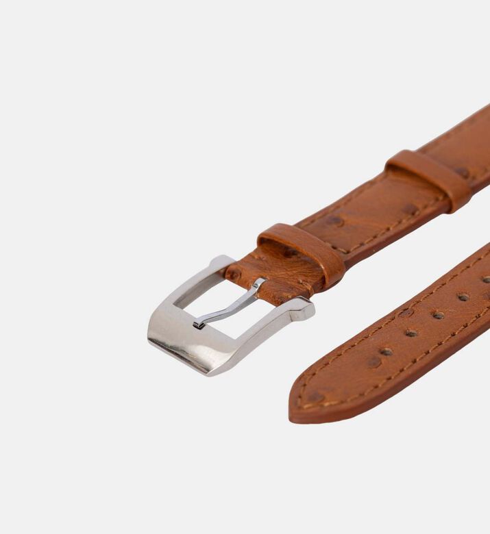 Camille Fournet Ostrich Leather Watch Strap, Gold, Packshot View