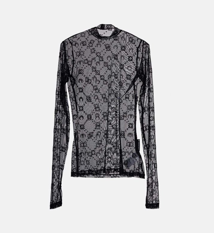 Marine Serre Top Jersey, Black, M, Packshot View Marine Serre Top Jersey, Black, M, Packshot View