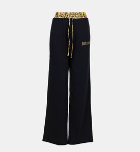 Rhinestone Embellished Fleece Trousers