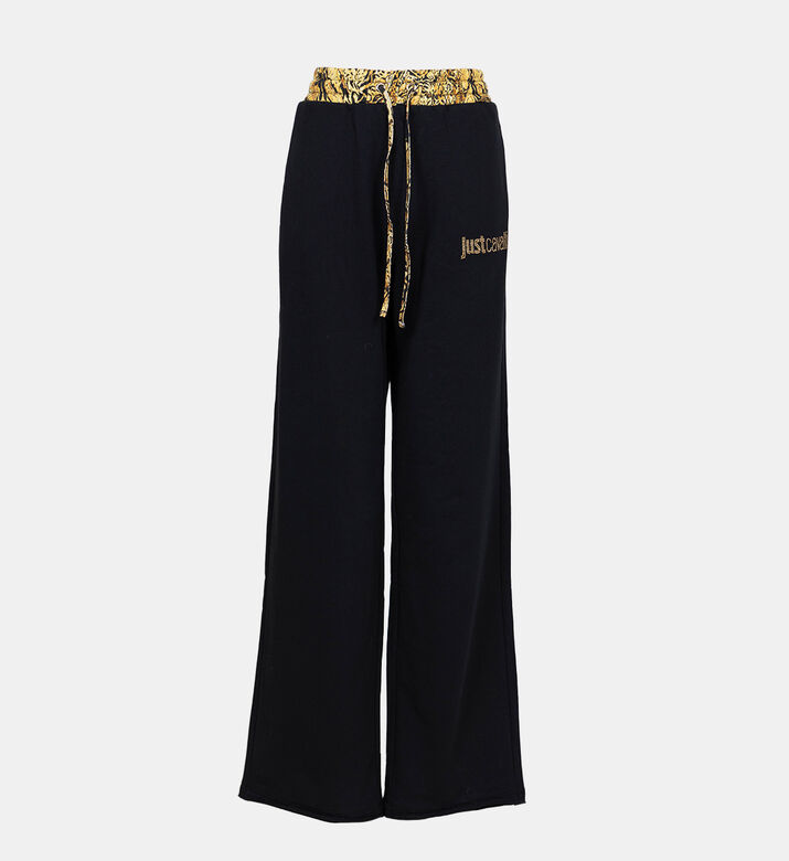 Rhinestone Embellished Fleece Trousers