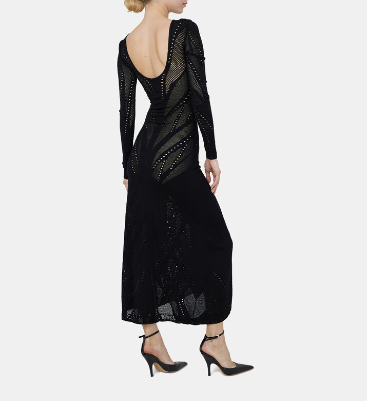 Semi-sheer Long Sleeve Dress