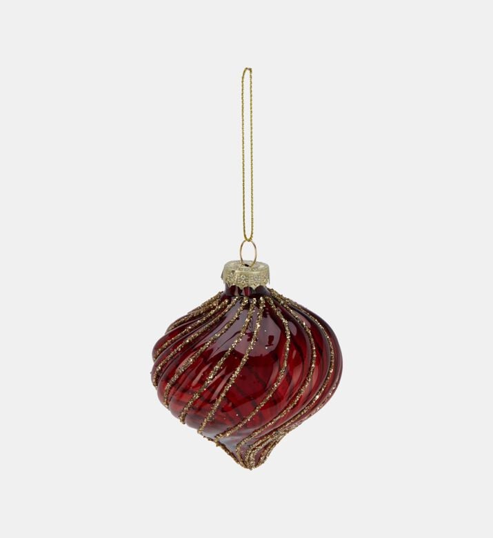 Home Deco and More Xmas Ball Glass, Red, Packshot View