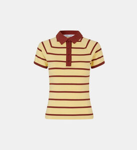 Striped Pattern Polo Shirt