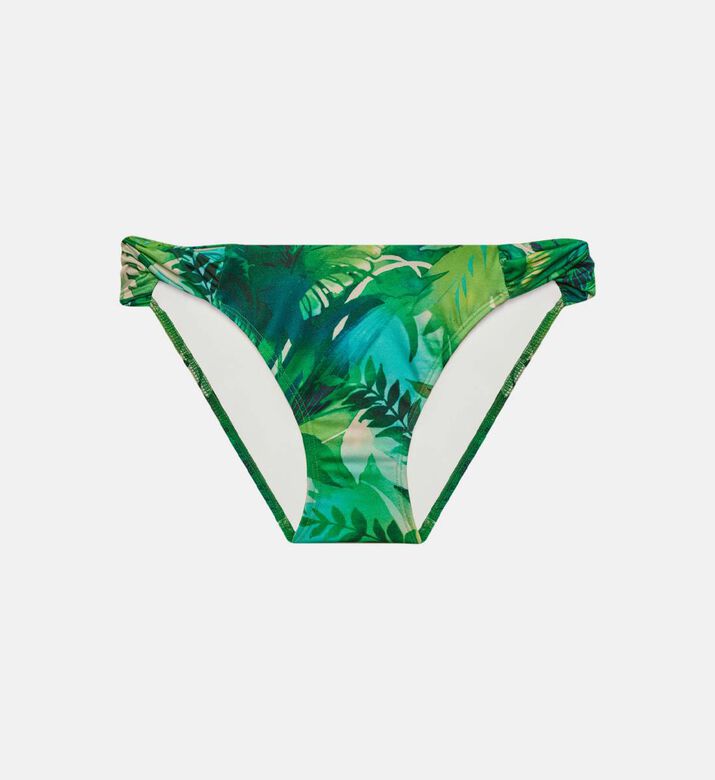 Tropical-print Side-twist Bikini Bottom