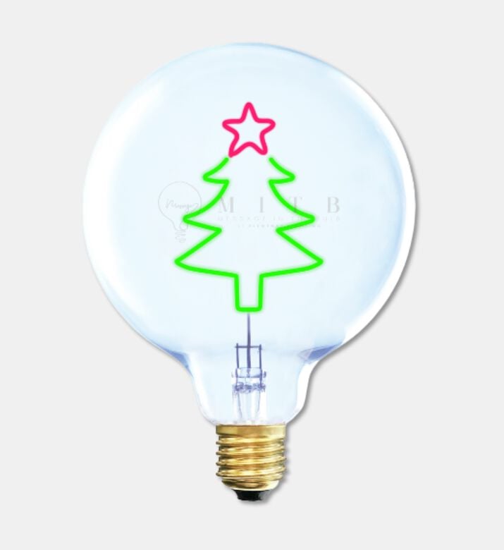 Message in the Bulb Christmas Tree Table Lamp, Packshot View