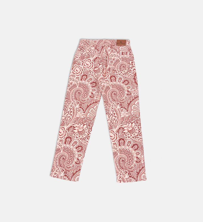 بنطال قطن بقصّة مستقيمة بطبعة بيزلي