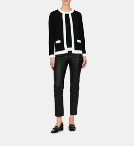 Contrasted Pearl-detail Cardigan Contrasted Pearl-detail Cardigan