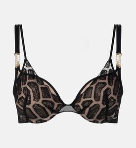Chantelle Jewel-adorned Push-up Bra, Black, 100, D, Packshot View