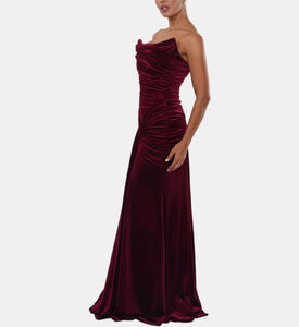 فستان ساتان بقصة حورية بحر بصدار درابيه