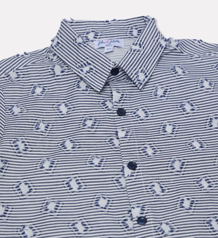 Jules & Juliette Paris Cotton Striped Short-sleeve Shirt, Packshot View