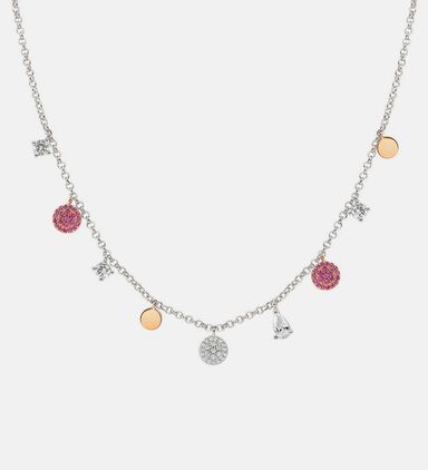 Lucentissima Dangling Pendant Silver Choker Necklace