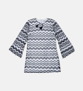 Chevron Pattern Short Mesh Dress