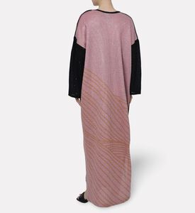 Dalia Al Azem Contrasting Sleeves Geometric Pattern Dress, Model View
