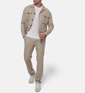 Pal Zileri Textured Tailored-fit Trousers, Model View