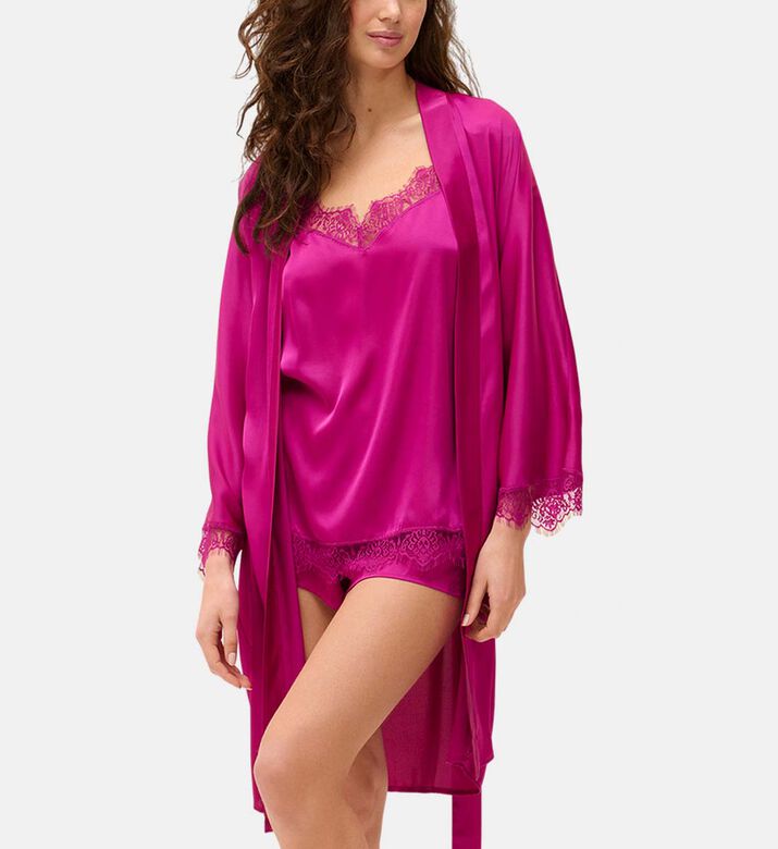 Satin Lace Cuffs Kimono Robe Satin Lace Cuffs Kimono Robe