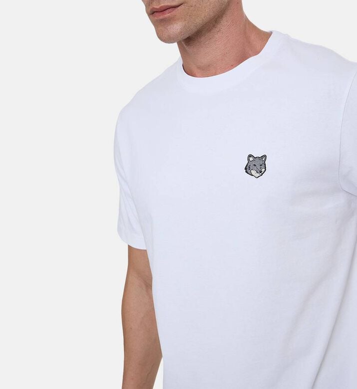 Maison Kitsune Casual Fox-embroidery T-shirt, White, M, Model View