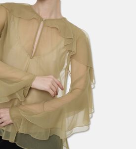 Forte-Forte Ruffle Long-sleeve Regular-fit Top, Model View