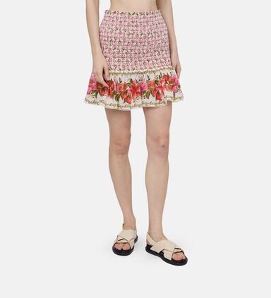 Summer Fruit Floral-print Mini Skirt