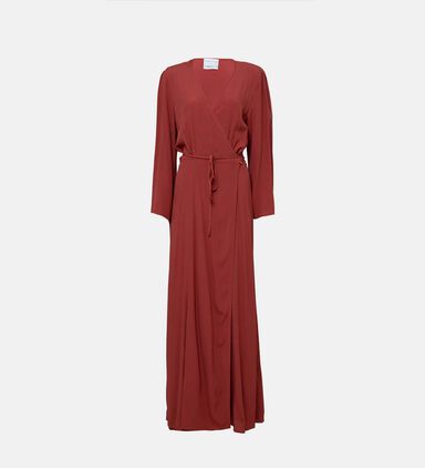 Marocain Crepe Crossover Dress
