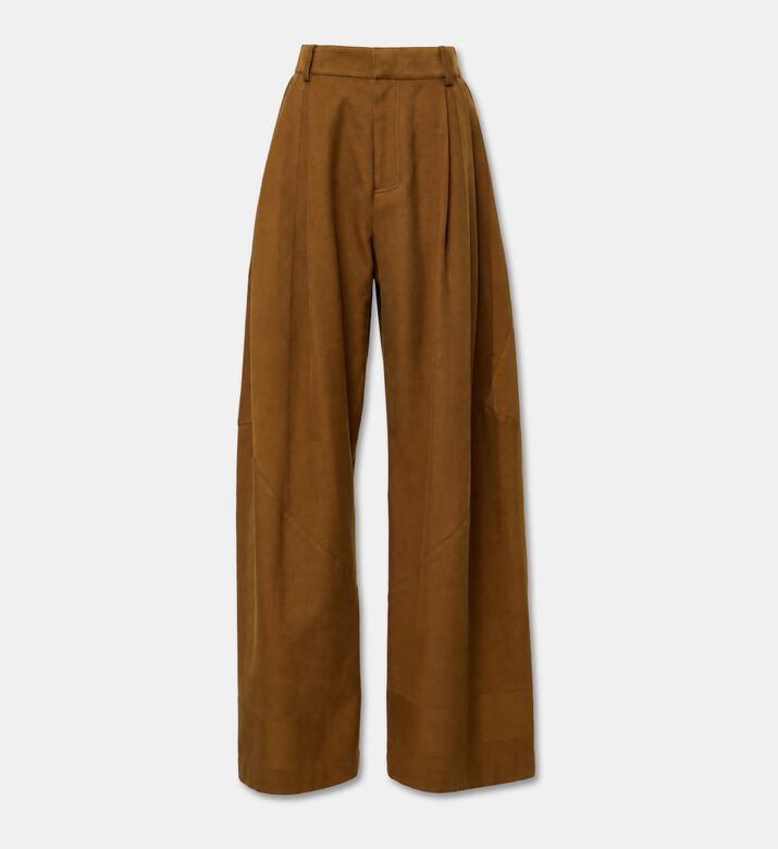 Martan Jo Button Closure Wide-leg Pants, Brown, M, Packshot View