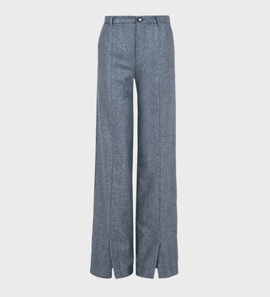 Lurex Wide Legs Uniform Trousers