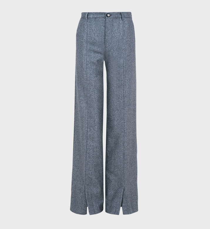 Lurex Wide Legs Uniform Trousers