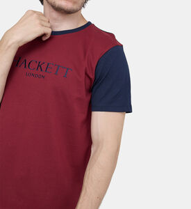 تيشيرت بشعار مطرز مقسم بألوان