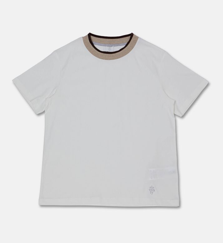 Eleventy Contrast-rib Crewneck T-shirt, Packshot View