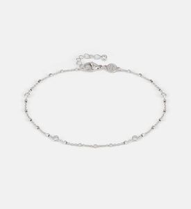 خلخال فضي من زركونيا مكعّبة على شكل قلب