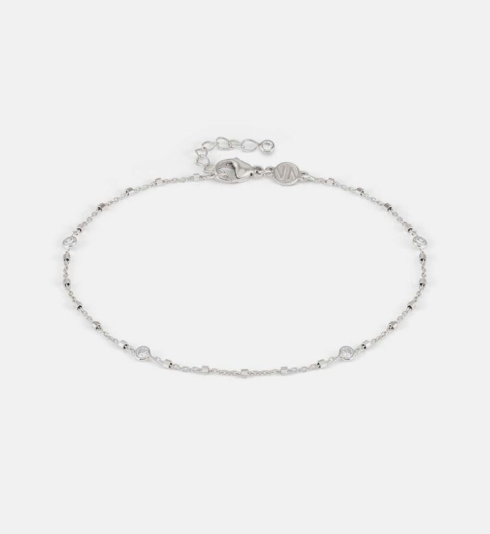 Anklets Round Cubic Zirconia Silver Anklet