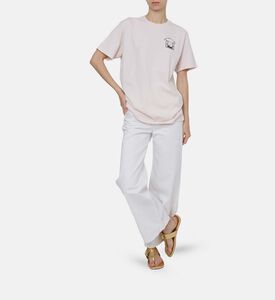 تيشيرت بانفيل بياقة دائرية مطرزة