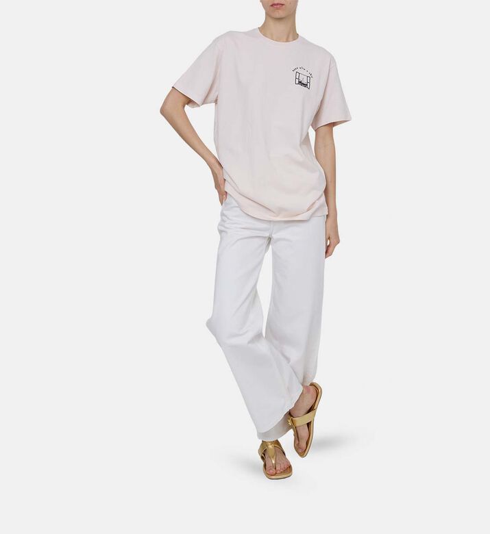 تيشيرت بانفيل بياقة دائرية مطرزة