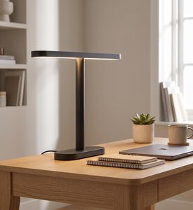 Newdes Meridian Aluminum Led Table Lamp, 25x20-cm, Anthracite, Packshot View