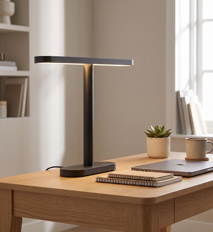 Newdes Meridian Aluminum Led Table Lamp, 25x20-cm, Anthracite, Packshot View