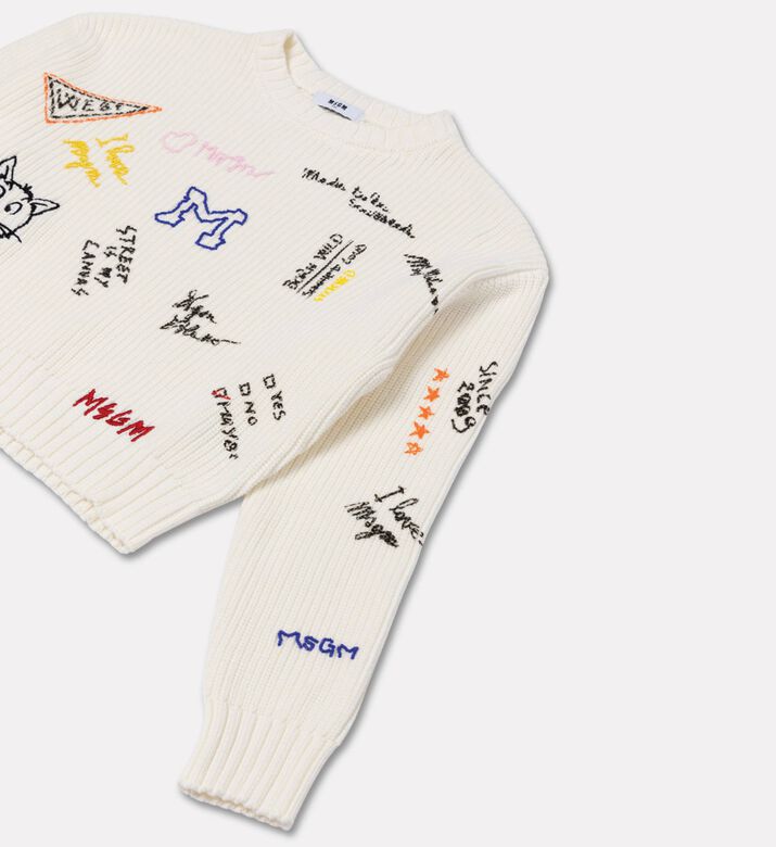MSGM Graffiti Logo Knit Sweater, Packshot View