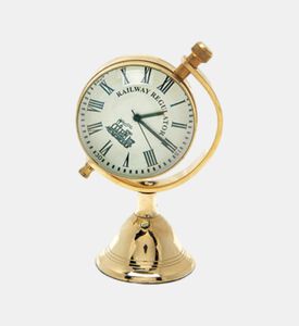 ساعة طاولة معدنية بشكل كرة أرضية